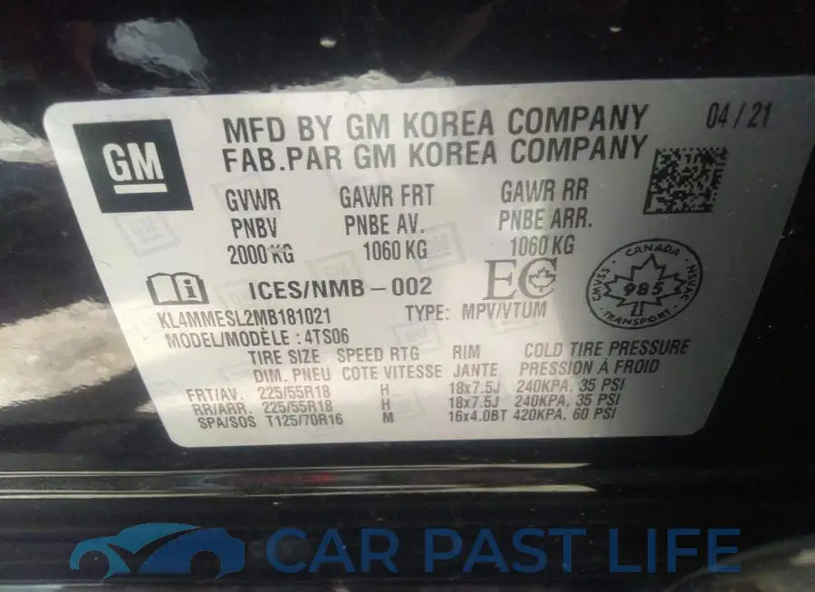 KL4MMESL2MB181021# 9
