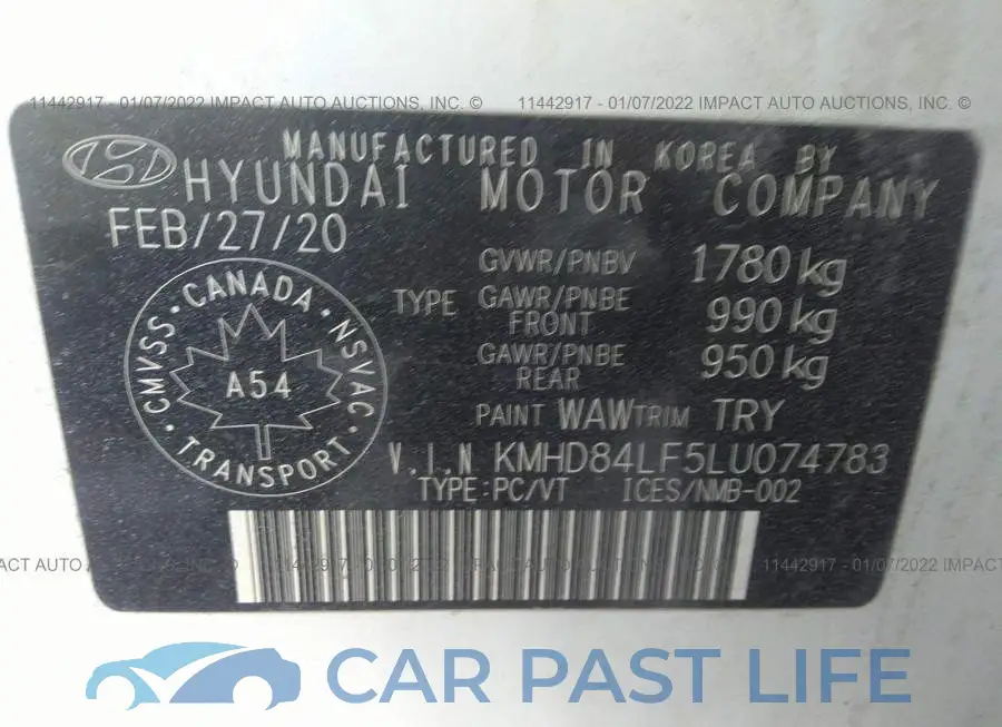 KMHD84LF5LU074783# 9