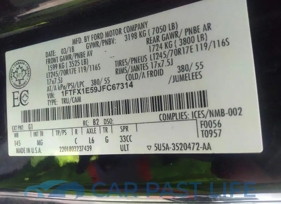 1FTFX1E59JFC67314# 9