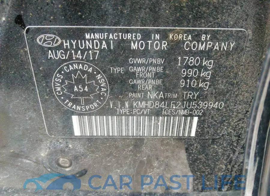 KMHD84LF2JU539940# 9