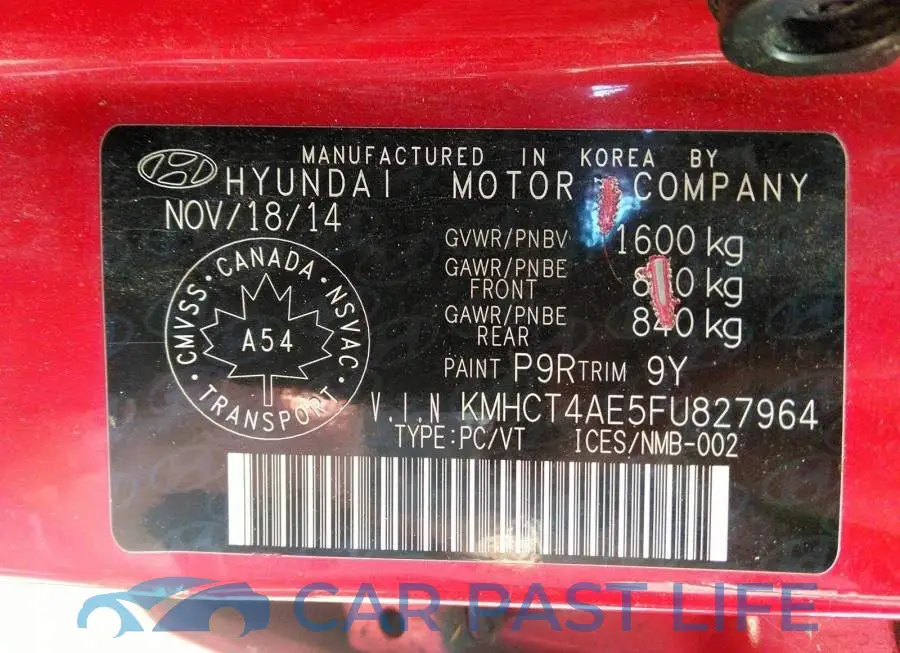KMHCT4AE5FU827964# 9
