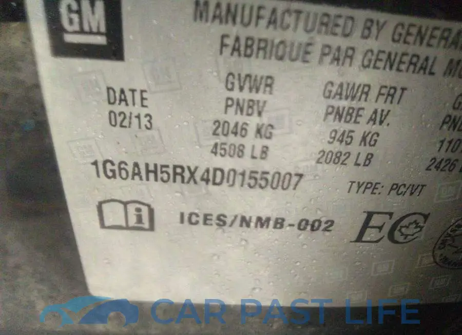 1G6AH5RX4D0155007# 9