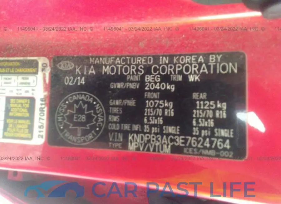 KNDPB3AC3E7624764# 9