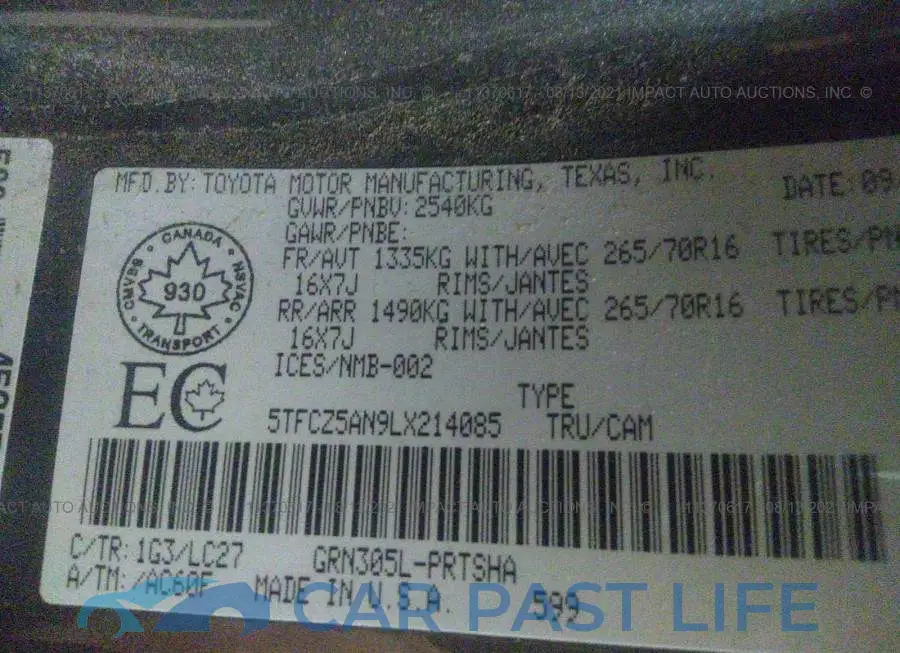 5TFCZ5AN9LX214085# 9