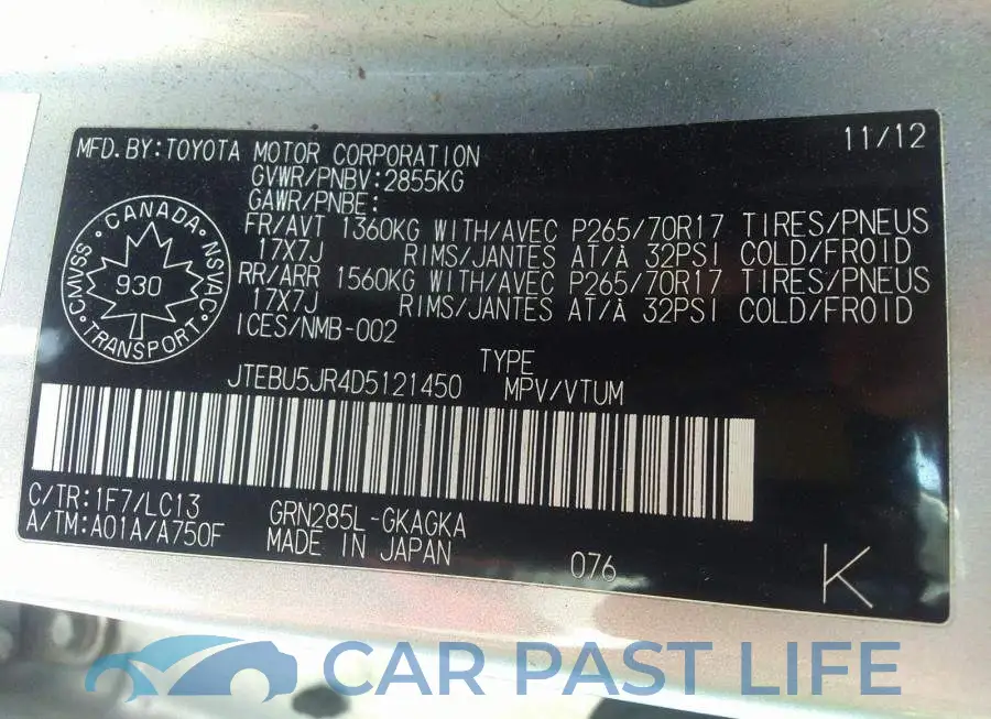 JTEBU5JR4D5121450# 9