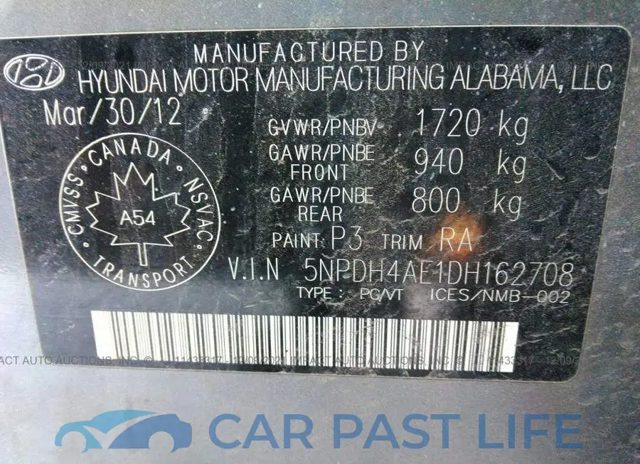 5NPDH4AE1DH162708# 9