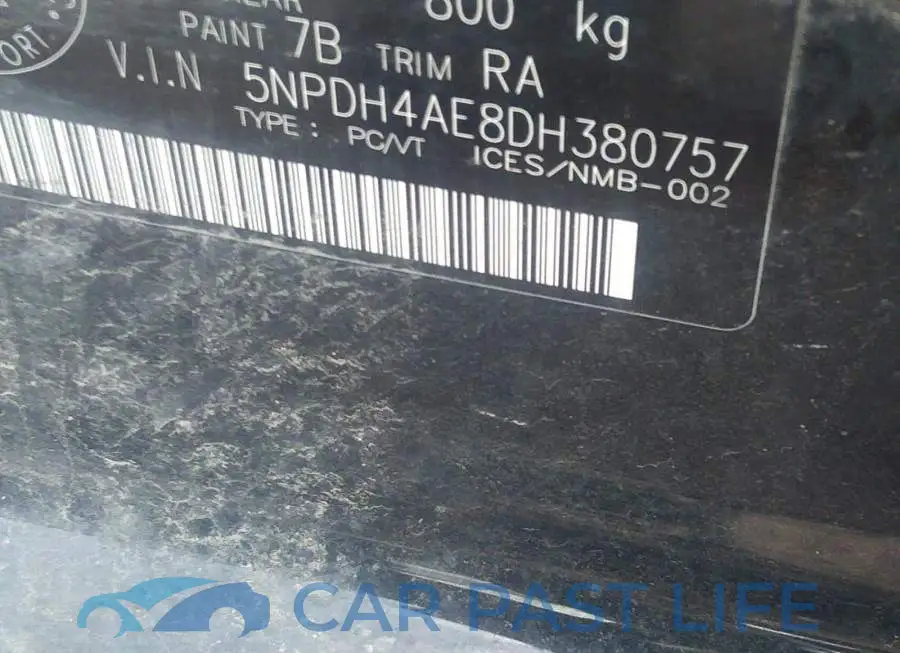 5NPDH4AE8DH380757# 9