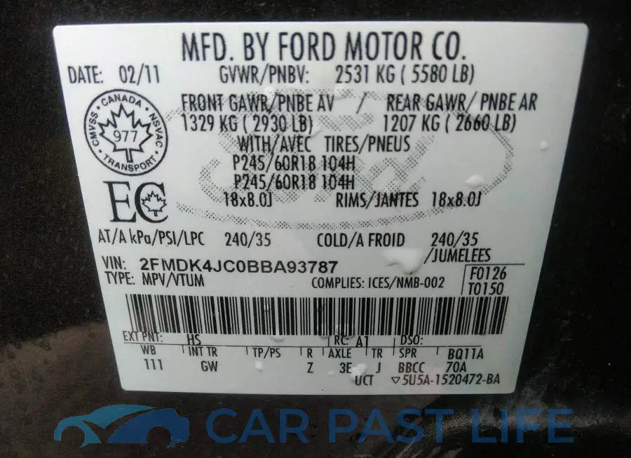 2FMDK4JC0BBA93787# 9