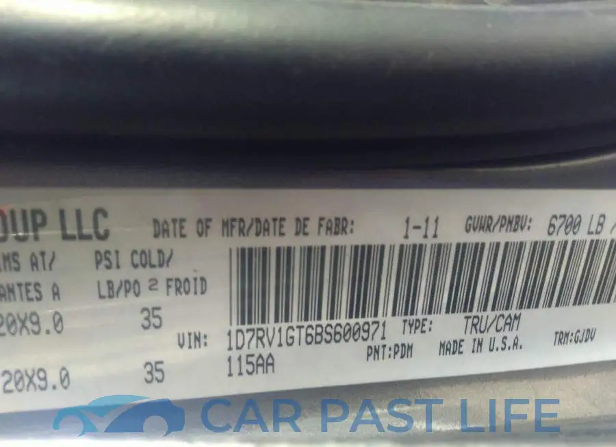 1D7RV1GT6BS600971# 9