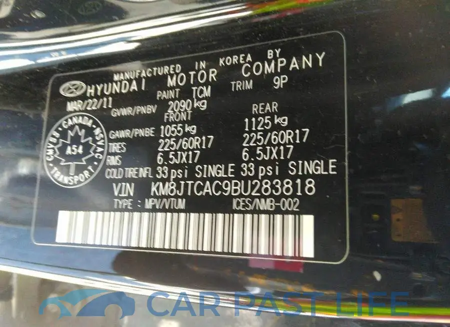 KM8JTCAC9BU283818# 9