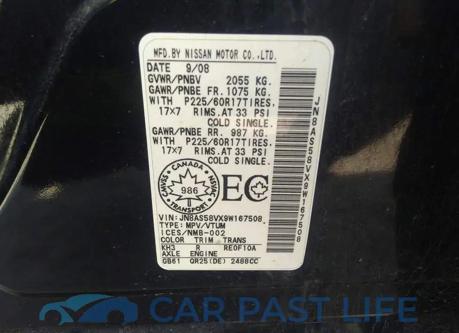 JN8AS58VX9W167508# 9