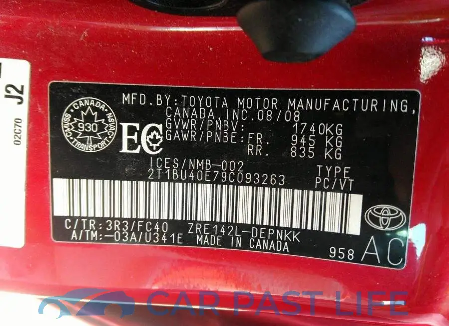 2T1BU40E79C093263# 9