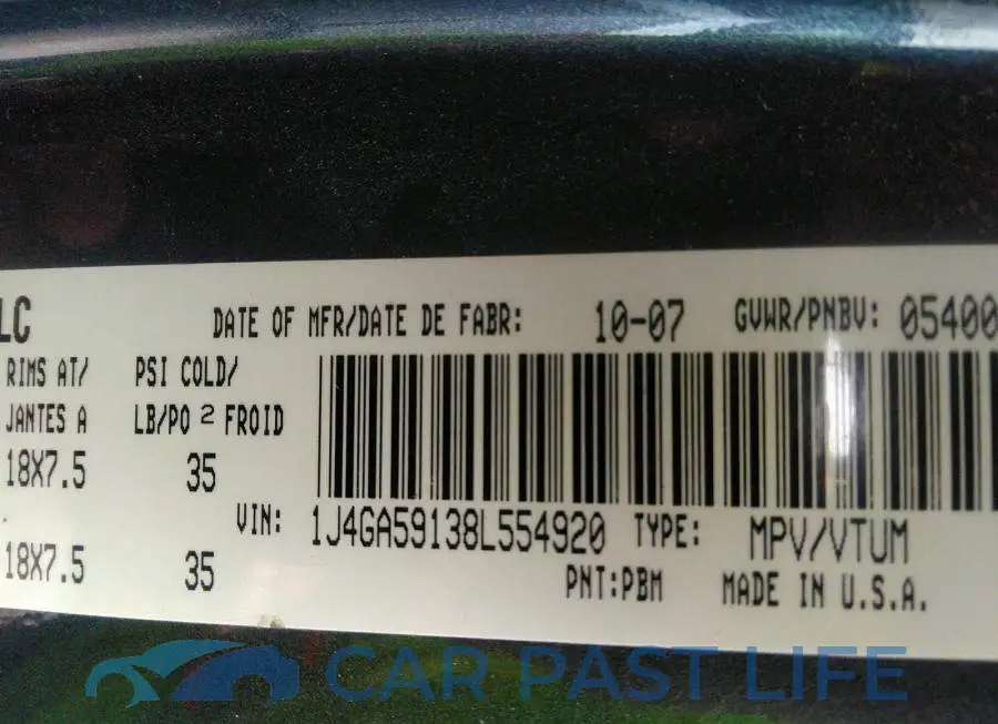 1J4GA59138L554920# 9