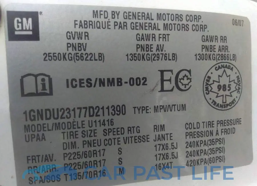 1GNDU23177D211390# 9