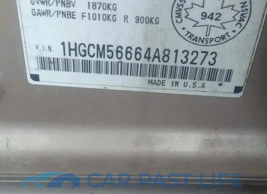 1HGCM56664A813273# 9