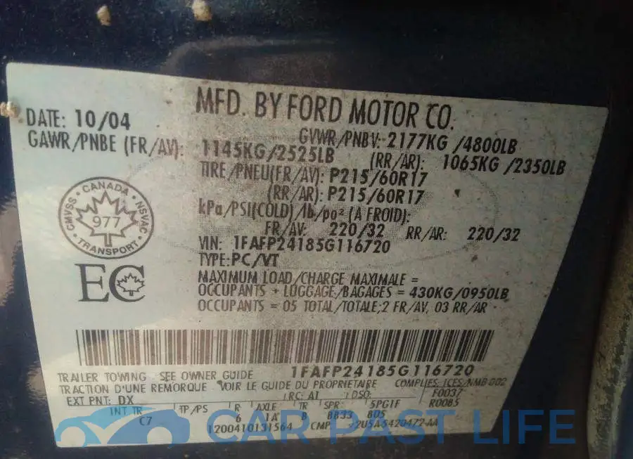 1FAFP24185G116720# 9