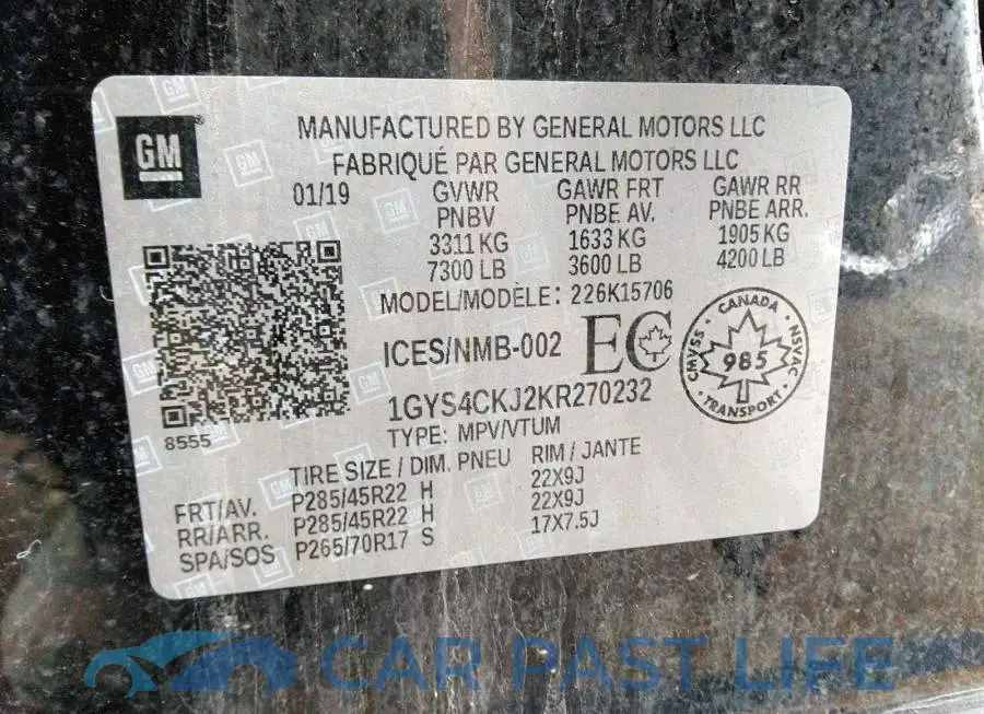 1GYS4CKJ2KR270232# 9