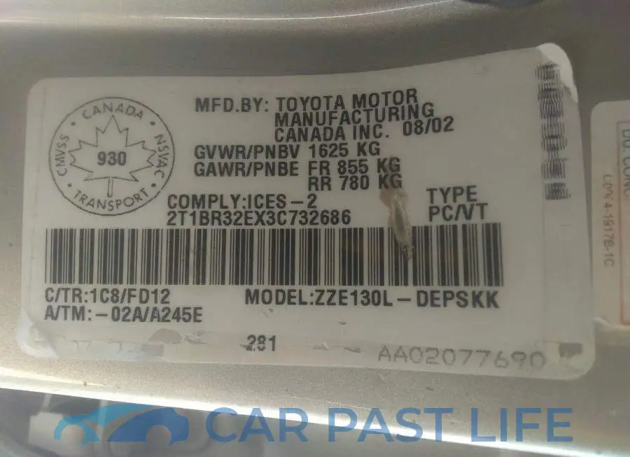 2T1BR32EX3C732686# 9