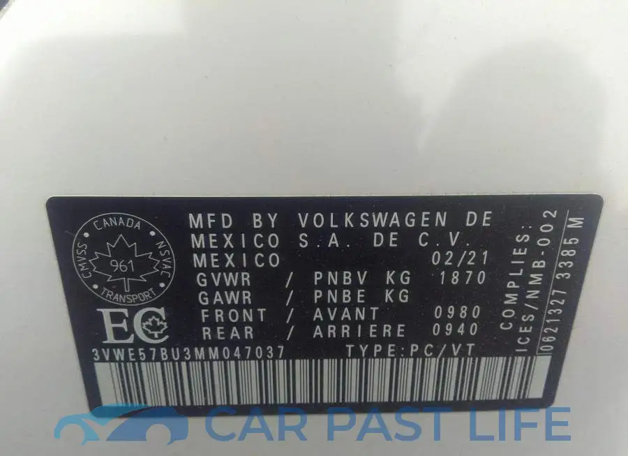 3VWE57BU3MM047037# 9
