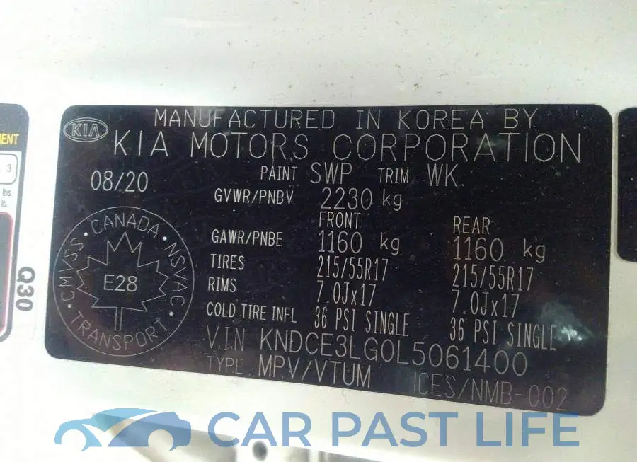 KNDCE3LG0L5061400# 9