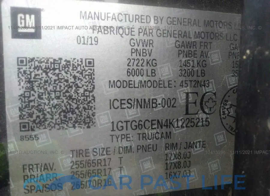 1GTG6CEN4K1225215# 9