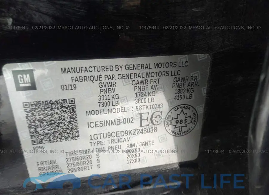 1GTU9CED9KZ248038# 9