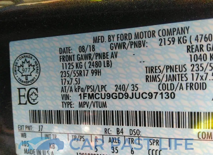 1FMCU9GD9JUC97130# 9