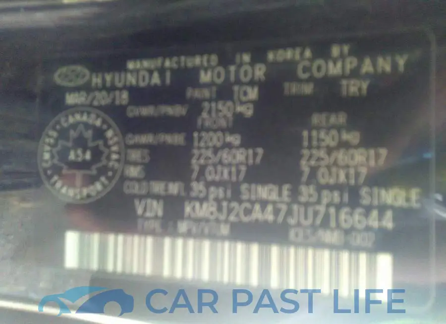 KM8J2CA47JU716644# 9