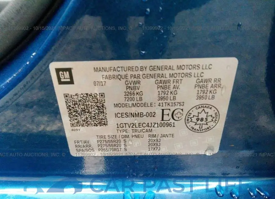 1GTV2LEC4JZ100961# 9
