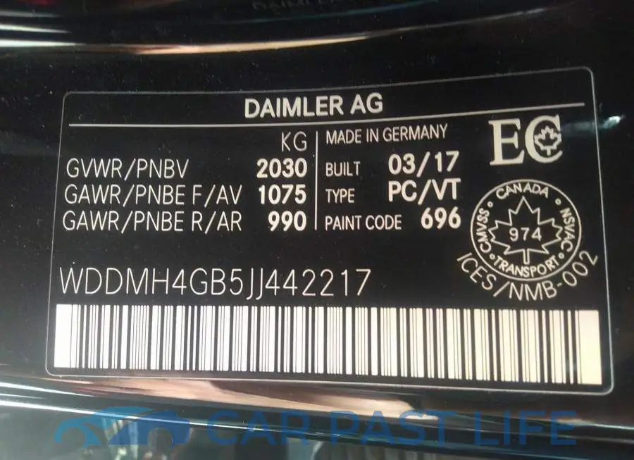 WDDMH4GB5JJ442217# 9