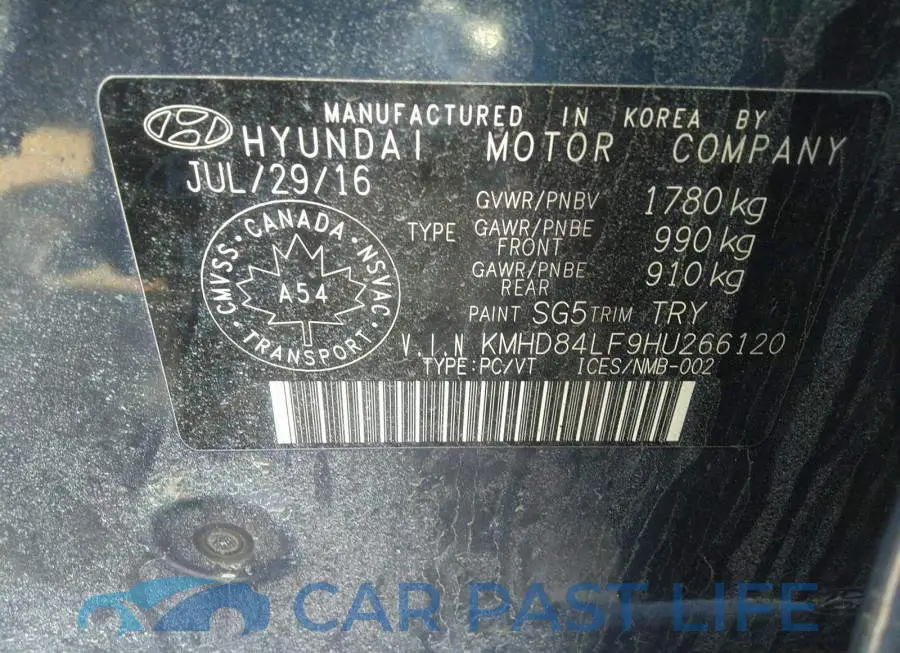 KMHD84LF9HU266120# 9