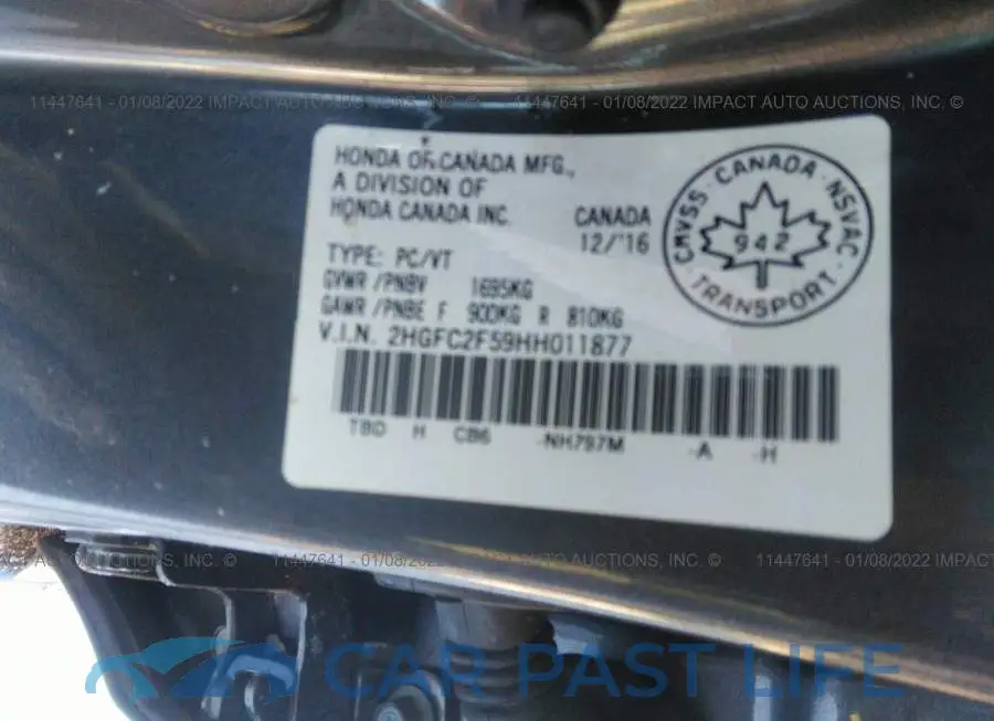 2HGFC2F59HH011877# 9