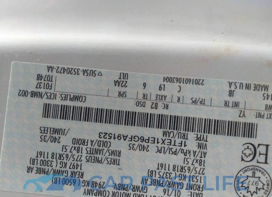 1FTEX1EP6GFA91523# 9