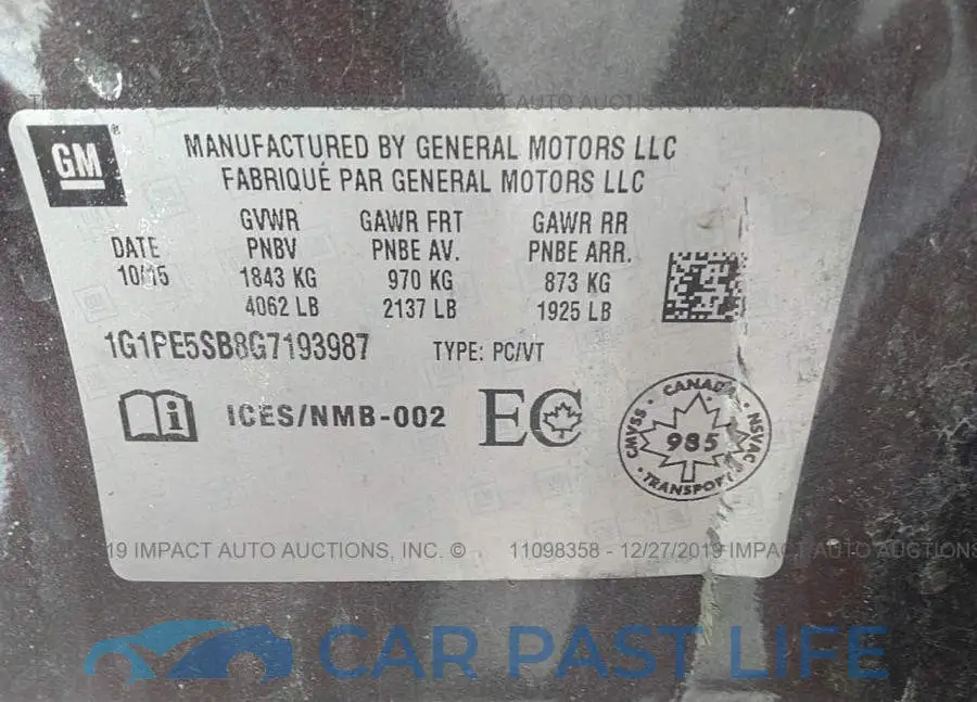 1G1PE5SB8G7193987# 9