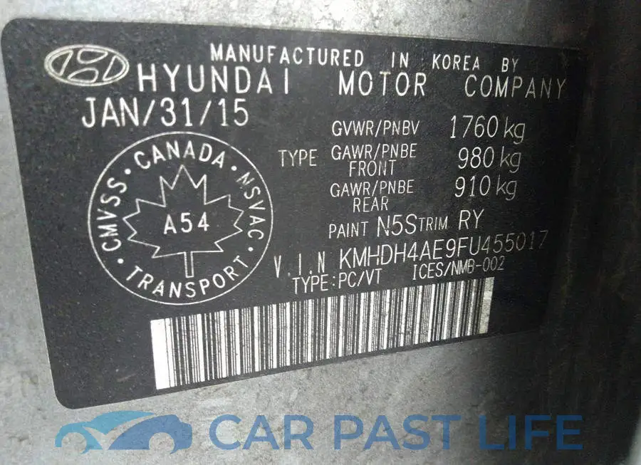 KMHDH4AE9FU455017# 9