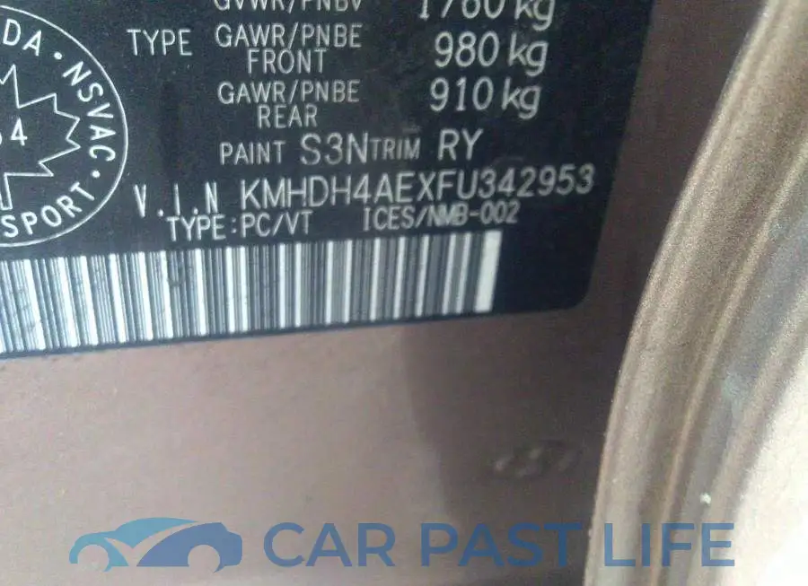 KMHDH4AEXFU342953# 9