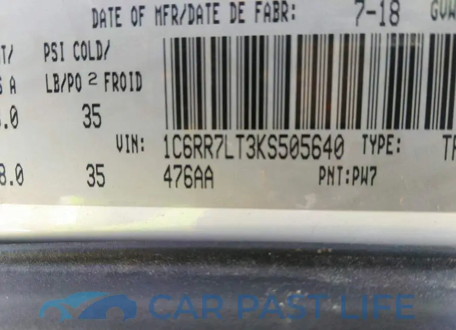 1C6RR7LT3KS505640# 9