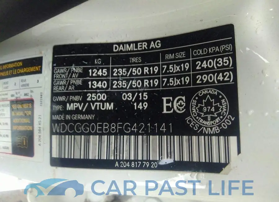 WDCGG0EB8FG421141# 9