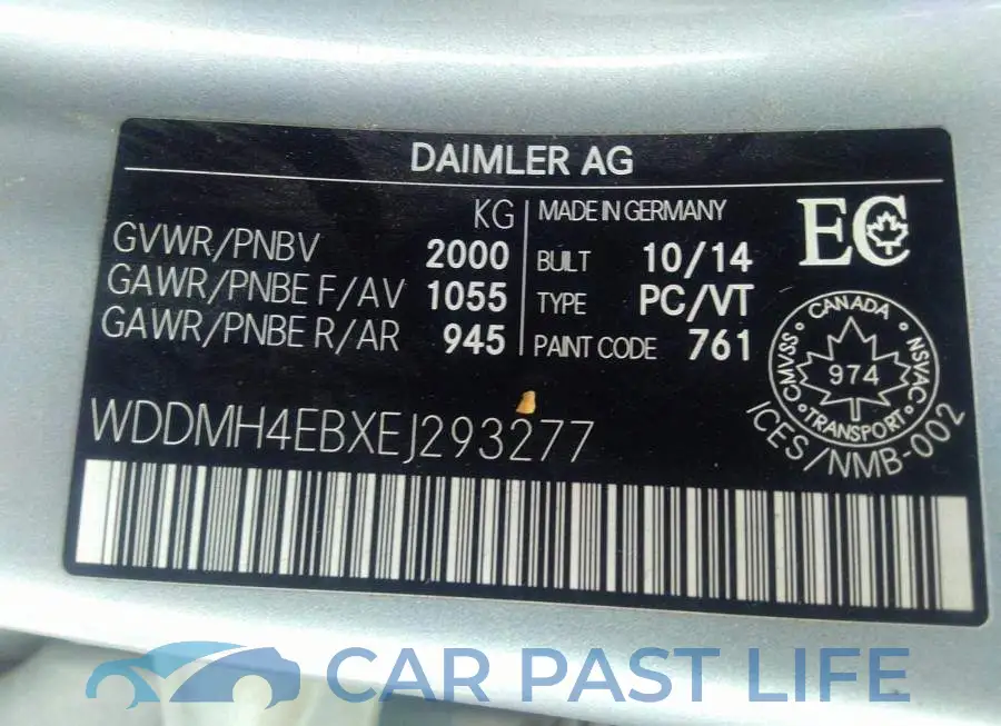 WDDMH4EBXEJ293277# 9