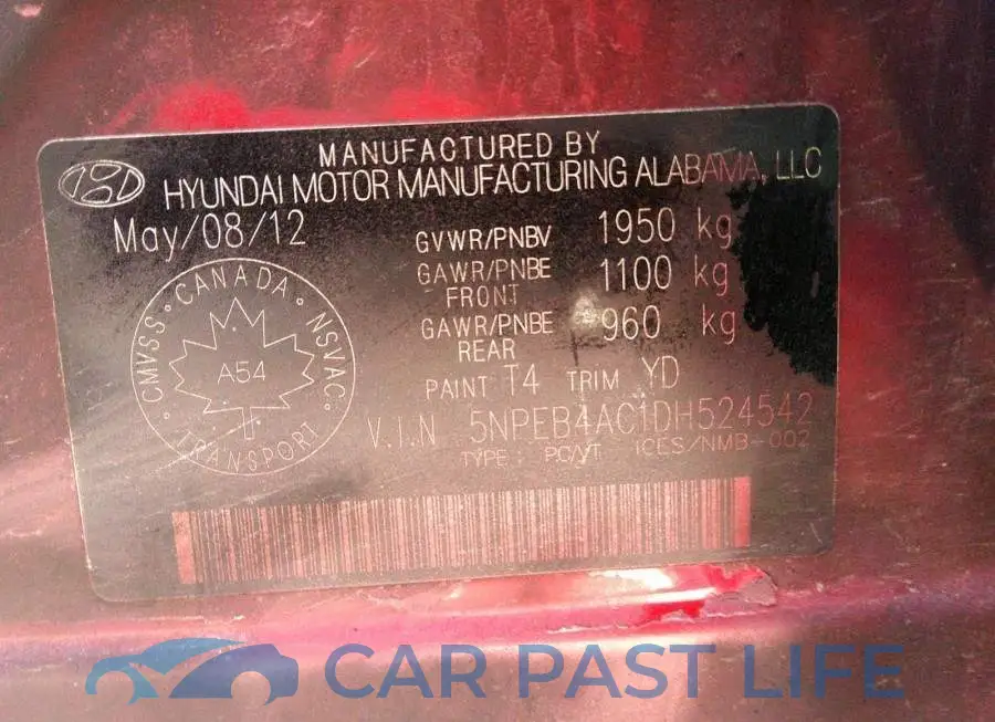 5NPEB4AC1DH524542# 10