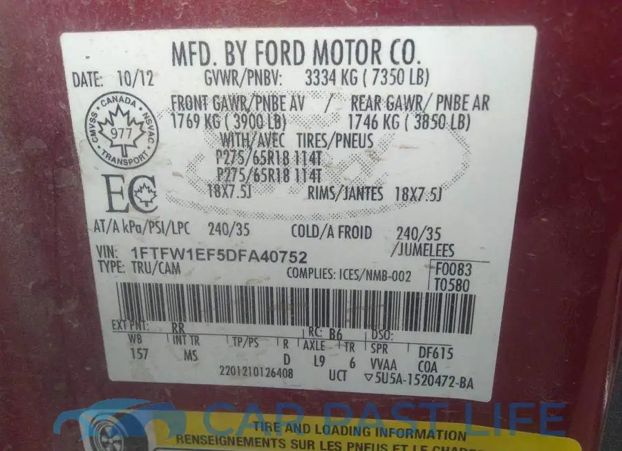 1FTFW1EF5DFA40752# 9