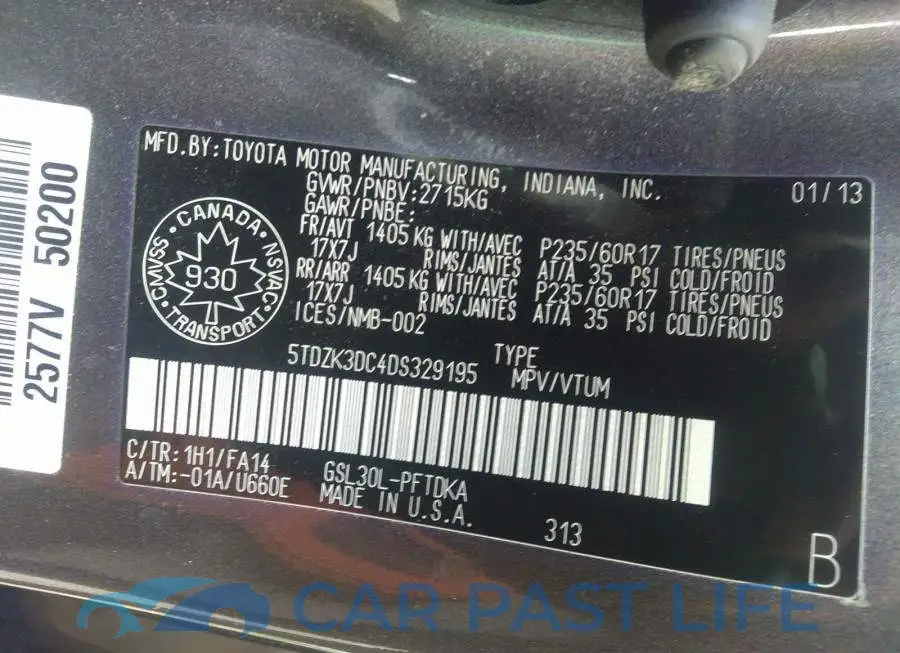 5TDZK3DC4DS329195# 9