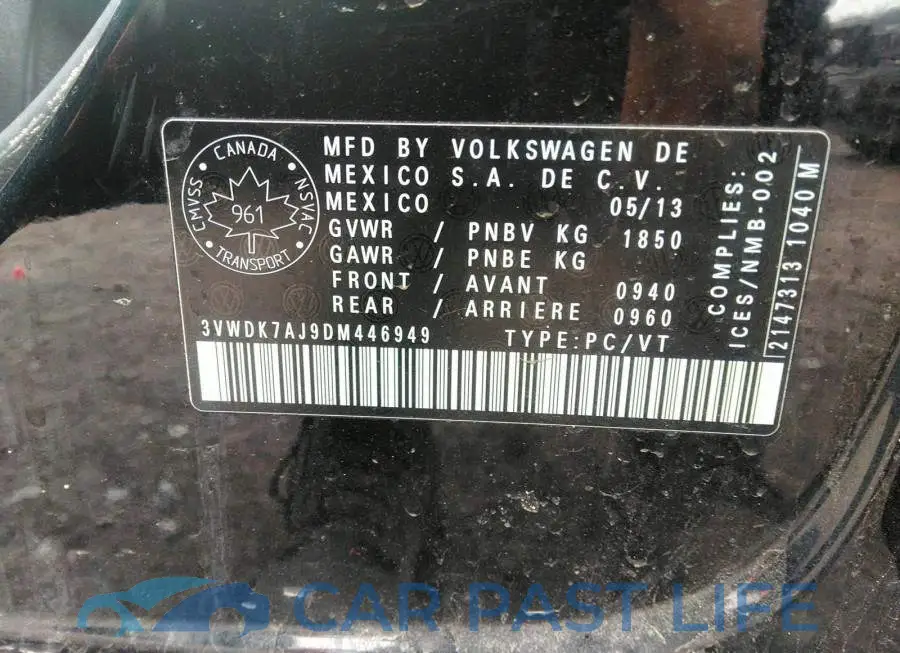 3VWDK7AJ9DM446949# 9