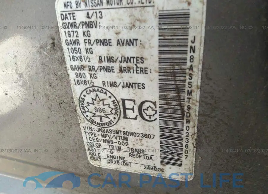 JN8AS5MT9DW023607# 9