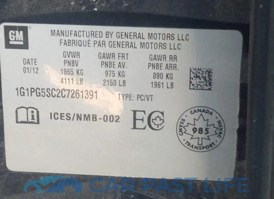 1G1PG5SC2C7261391# 9