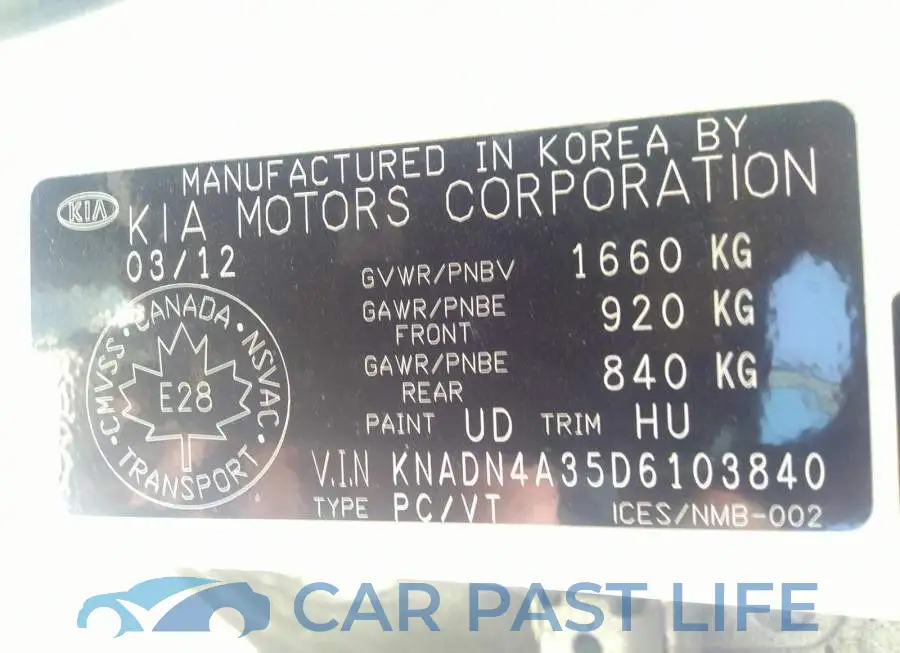KNADN4A35D6103840# 9