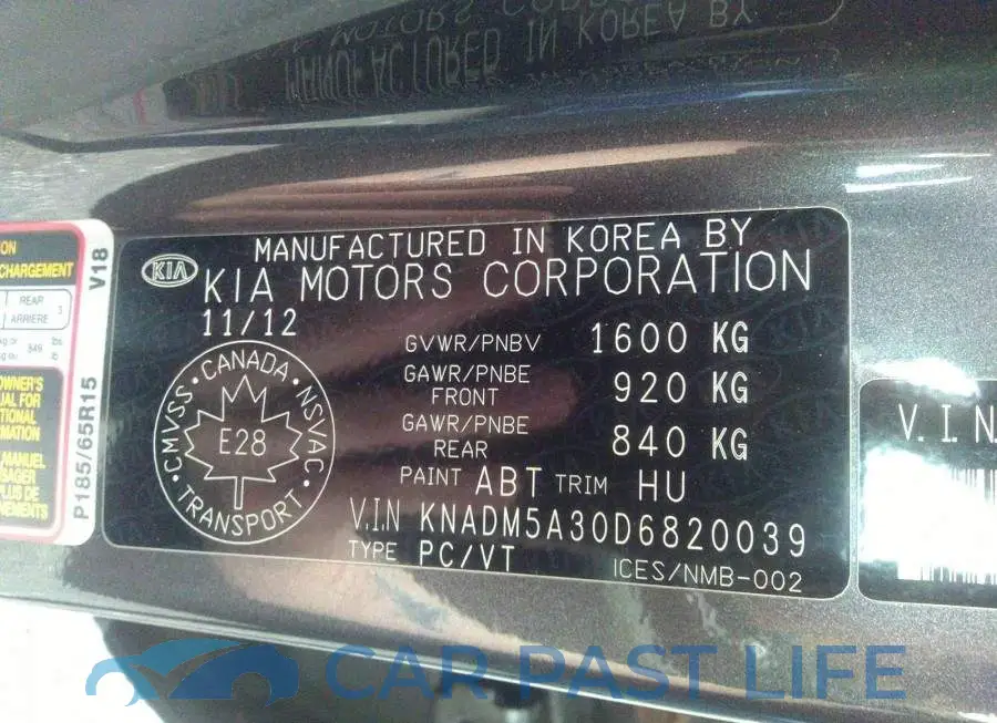 KNADM5A30D6820039# 9