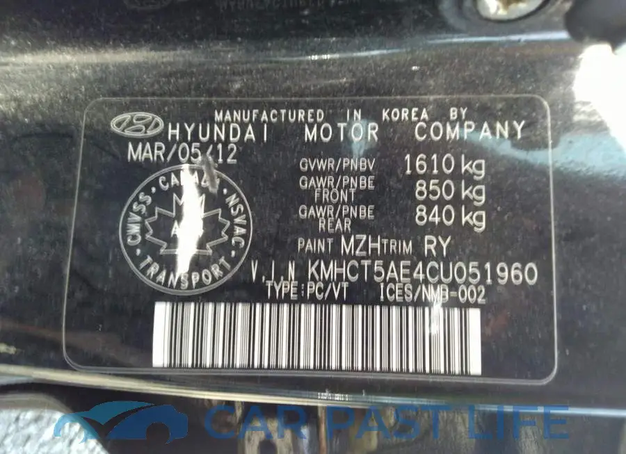 KMHCT5AE4CU051960# 9
