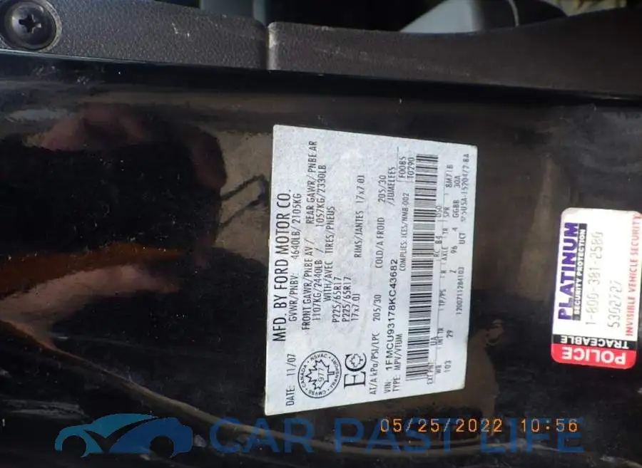 1FMCU9DGXCKB85529# 4