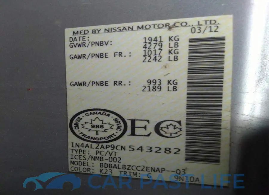1N4AL2AP9CN543282# 9